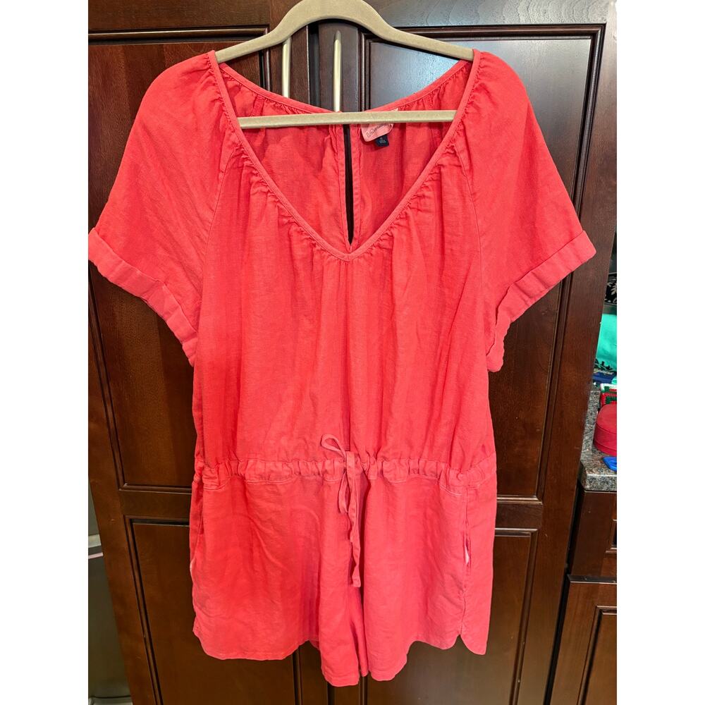 Universal Thread Women's Coral Short Romper Linen Blend Size XL - Picture 16 of 16